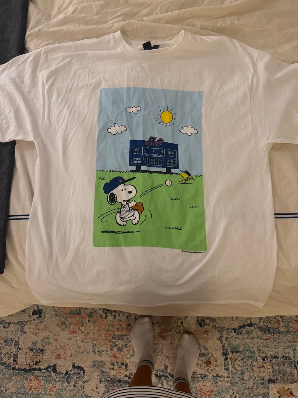 Snoopy x Mets Graphic Tee - White